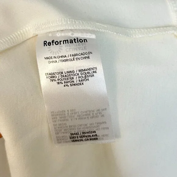 REFORMATION Mikol Pleated Midi Dress in White Size Medium - Picture 9 of 12